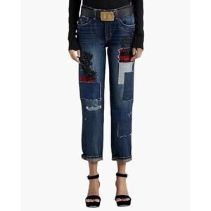 Lauren Ralph Lauren Patchwork Relaxed Taper Ankle Jeans Womens 12P NWT $195